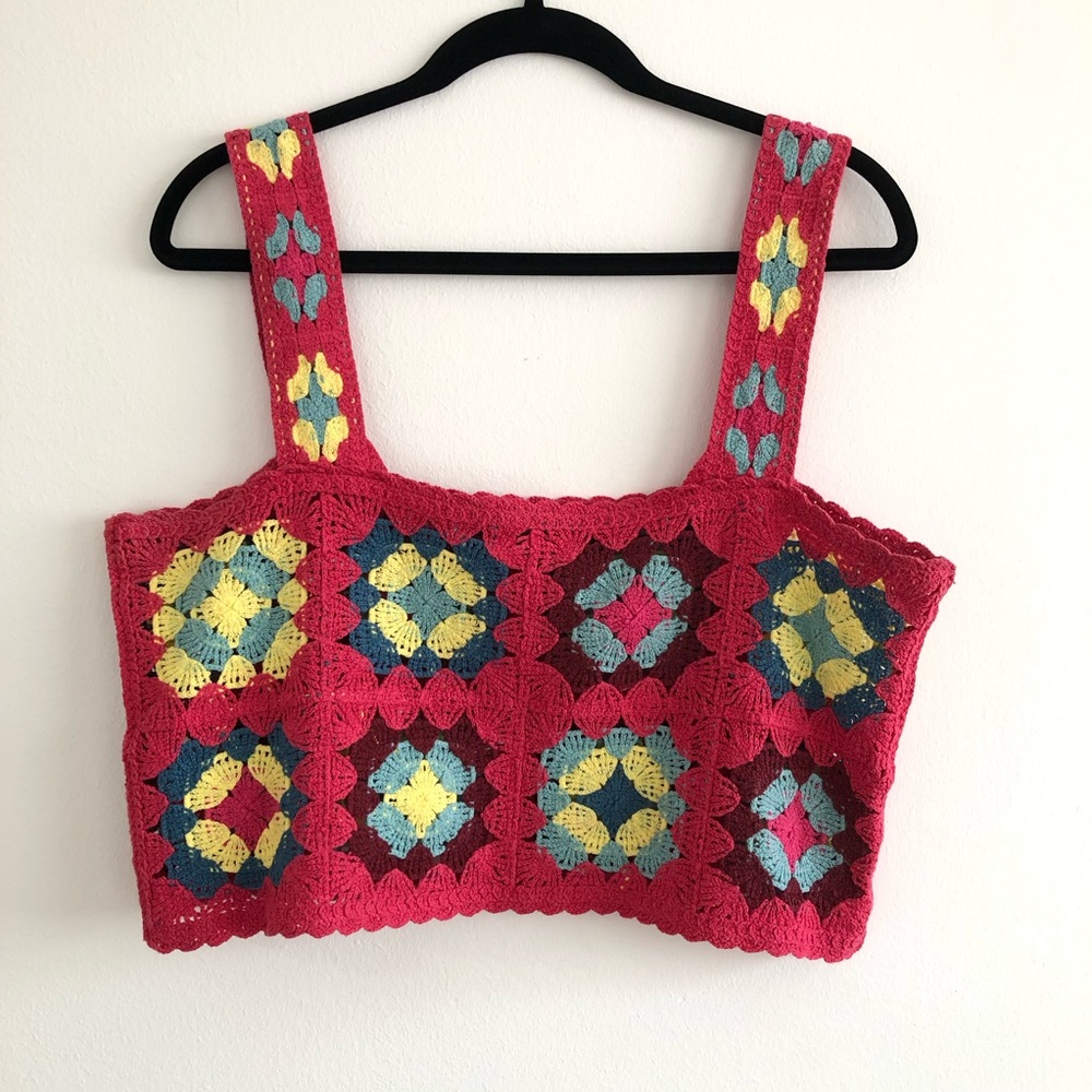 Multicolor Crochet Crop Top